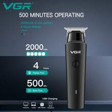 VGR Zero Cutting 男士可充电胡须修剪器理发器专业电动无绳理发器 V-933 - 黑色 - 查看 5
