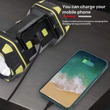 Multi-Functional Bright LED Handheld Lamp, Large Battery Capacity For Long Runtime, Type-C Charging, 8 Lighting Modes, Side Soft Light COB, Convenient Handle Design, Smart 4-Level Battery Indicator, Ideal Lighting Companion For Outdoor Travel & Adventure - Black - View 3