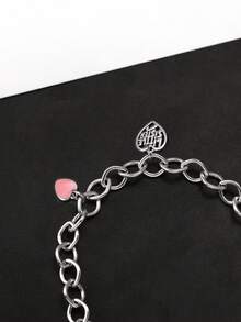 S925 Sterling Silver Link Bracelet: Double Heart Charms, Romantic & Stylish