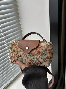 New Mini Patchwork Contrast Color Shoulder Bag, Casual Simplistic Crossbody Bag, Petite Handbag , Green - Green - View 17