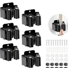 Soporte de pared para escoba y utensilios, 2/4 piezas, soporte de pared para herramientas, incluyendo material de montaje, para montaje en pared de utensilios de jardín como escoba, trapeador, pala, herramientas - Multicolor - Ver 4