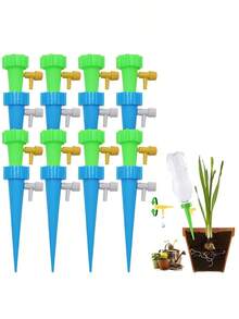 10PCS Self-Watering Plant Spikes - Automatic Drip Irrigation System With Adjustable Flow Control - mặc định - Xem 1