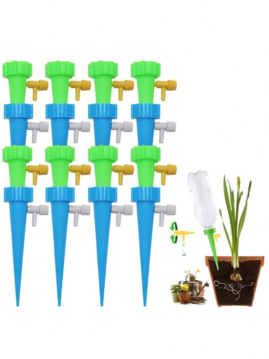 10PCS Self-Watering Plant Spikes - Automatic Drip Irrigation System With Adjustable Flow Control - mặc định - Xem 1