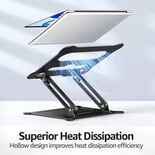 Laptop Notebook Stand Holder Adjustable Laptop Stand Portable Computer Riser Compatible With MacBook Air Pro HP  XPS  All Laptops 10-15.6"(Black) - A-Đen - Xem 6