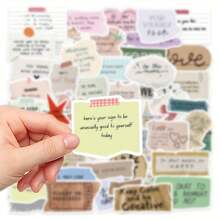 50 Inspirational Quotes Stickers - Floral, Geometric & Star Designs In Soft Colors For Laptop Phone Case Decoration - Positive Affirmation, Self Care, Daily Encouragement, Inspiration Stickers, Fun Patterns