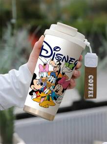1pc 18oz Travel Mug Disney Mickey Mouse Stainless Steel Travel Mug - Leak-Proof, Insulated Travel Mug With Lid For Hot And Cold Drinks, Perfect For Outdoor Activities And In The Car KFB03221