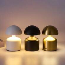 1pc Cordless Touch LED Desk Lamp, Modern Macaron Mushroom Lamp, 3-Color Dimmable Bedside Lamp, Rechargeable Night Light, Suitable For Bedroom, Living Room, Home Decor, And Gift - Cordless Desk Lamp - View 7