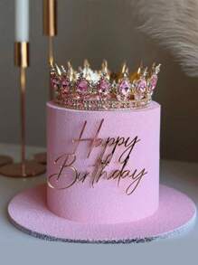 1pc Beautiful Crystal Large Crown Cake Topper, Suitable For Birthday Party Cake Decoration, Christmas, Cake Top Insert, Baking Supplies, Kitchen Essentials, Baking Decor, Baking Supplies, Cake Decorations, Bridal Crown Headpiece, Holiday Gift, Decor, Christmas Ornament, Wedding Food Decor, Back To School Party Baking Decor Set, Wedding Guest Gift