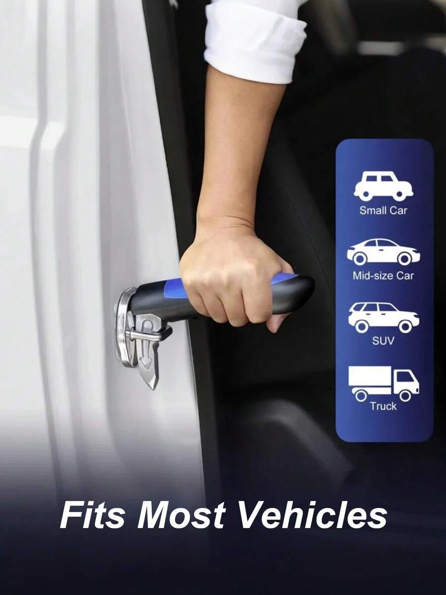 Tay nắm cửa đa năng hỗ trợ - Búa an toàn khẩn cấp & Tay nắm hỗ trợ cửa, Hợp kim nhôm + ABS, Công cụ hỗ trợ di động cho người già, phụ nữ mang thai và tài xế, Quà tặng lý tưởng cho cha mẹ và an toàn khi đi du lịch, Phụ kiện an toàn khi đi du lịch, Tay nắm hỗ trợ cửa di động