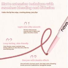 NOVO 哑光唇线笔，防水，持久，易于涂抹，裸色，勾勒和突出丰满的嘴唇 - 02#甜美肉桂 - 查看 7