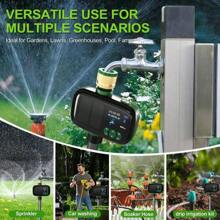 Solar Sprinkler Timer, Water Timer With Brass Inlet, Solar &Amp; Type-C Dual Charging, Auto Irrigation, Manual Watering, Rain Delay, 2000mAh Battery, Ideal For Garden, Lawn, Yard, Pool, Car Wash