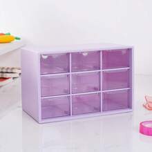 1 Mini cajón, 9 cajones transparentes, dispositivo de almacenamiento de caja de herramientas para maestros, pequeño escritorio de plástico para el aula y la oficina, dispositivo de almacenamiento de escritorio de maestros, 7 pulgadas * 3. - Multicolor - Ver 5