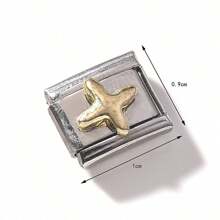 1/5/10 piezas Módulos de acero inoxidable, serie de corazón, flor y lazo - Ideal para hacer pulseras, anillos y regalos DIY