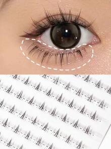 10 Packs, 120pcs/Pack, 0.05mm Thickness (6mm Length) Drooping Eye Lash Clusters, DIY Handmade Eyelashes, Cartoon Sweet Style, Manga Big Eyes Cute, Cosplay, Reusable, Suitable For Halloween, Daily Wear, Dates, Great Gift For Women Lash Clusters,Eye Lash Clusters,Individual Eyelashes,Lashes,Fake Lashes