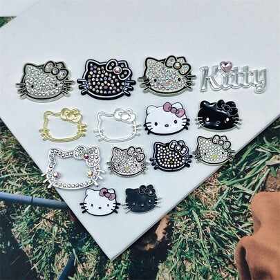 Sanrio Conjunto de 10 peças de acessórios para bijuteria em liga metálica da Hello Kitty da Sanrio, incluindo rinocerontes. Ideais para fazer acessórios de cabelo, capas de celular, patches artesanais, aniversários e confecção de joias. (Devido a problemas de processamento e transporte, podem haver pequenas imperfeições, excesso de cola, arranhões, mistura de cores ou descascamento da pintura. Sinta-se à vontade para comprar sem se preocupar com esses detalhes que afetam o uso.)