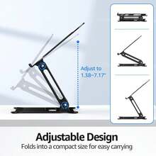 Laptop Notebook Stand Holder Adjustable Laptop Stand Portable Computer Riser Compatible With MacBook Air Pro HP  XPS  All Laptops 10-15.6"(Black) - A-Đen - Xem 11