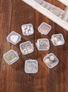 100/5pcs Transparent Jewelry Storage Box, Earplug Storage Box, Plastic Mini Storage Box, Portable Jewelry Box, Flip Cover Packaging Storage Box, Suitable For Small Items Storage, Portable Jewelry Storage Box