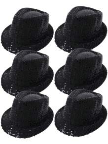 D EXCEED 1/2/3/6/9PCS Fashionable Sequin Fedora Party Hat, Unisex Sparkling Accessory For Costumes, Parties, Events & Everyday Style