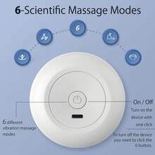 6-Mode Portable Massage Wand – USB Rechargeable Deep Tissue Massager For Neck, Shoulder & Back Pain Relief | Mini Electric Percussion Therapy Tool, Unscented & Travel-Friendly - trắng - Xem 3