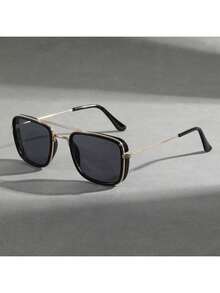 1 Pc Boy/Girl/Kids Square Metal Frame Vintage Fashion Glasses, Outdoor Travel Decorative Glasses