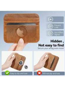 兼容 Apple Airtag 钱包夹 2 个装，超薄插入式卡盒兼容 Apple Air Tag，碳纤维 Airtag 卡夹适用于钱包、背包钱包、手提包、手拿包 - 黑色 - 黑色 - 查看 7