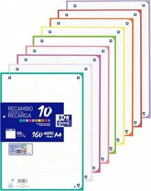 Oxford 牛津 - A4 穿孔方格紙補充裝，活頁夾補充裝，160 張，5x5 網格，10 種不同顏色的格子。有 1 包、2 包、5 包可供選擇。品質值得信賴。 - 白色 - 查看 2