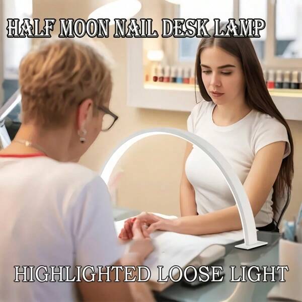 1 Stück LED Halbmond Nagellampe, 3 Farbeffekte & 10 Helligkeitsstufen, USB betriebene rosa/weiße Nagellampe - geeignet für Schlafzimmer Nagellampe und Bastelbeleuchtung, perfektes Geschenk für Anfänger und Profis
