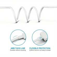 5PCS/3PCS/1pc 3.3Ft/6.6Ft Compatible With IPhone Fast-Charging Cable, 2.4 A High-Speed Charging Cord Compatible With Apple Compatible With IPhone 14/13/12/12 Pro/Max/12 Mini/11/11 Pro/XS/Max/XR/X/8/8 Plus/IPad - White - View 8