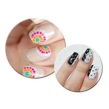 Double-Ended Point Point Pen Dot Drill Pen Nail Pen Nail Dot Flower Hook Edge Polka Dot Nail Art Special Tool - màu nâu - Xem 8