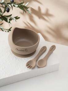 3PCS Personalized Customization Name And Pattern Baby Silicone Tableware Suction Bowl Soft Spoon Fork Feeding Learning Sets For Baby Solid Color Utensils Kids Custom Food Storage,Multi-Functional,Ornamental,Letter,Stylish,Modern,Colorful,Cute,Adorable,Casual,Custom,Personalised,Unique,Customized,Ideal Gifts For Him,Ideal Gifts For Her,Multi-Functional,Ornamental,Letter,Stylish,Modern,Colorful,Cute,Adorable,Casual,Custom,Personalised,Unique,Customized,Ideal Gifts For Him,Ideal Gifts For Her, Son, Daughter,Christmas Gift - Multicolor - View 7