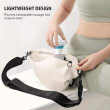 Masajeador portátil de 6 modos: masajeador de tejido profundo recargable por USB para aliviar el dolor de cuello, hombros y espalda | Mini terapia de percusión eléctrica, sin perfume y fácil de transportar - Rosa - Ver 7