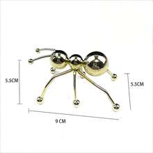 1 pieza Figura decorativa de hormiga metálica dorada y plateada, decoración de escritorio creativa, adecuada para oficina, sala de estar, estudio, Halloween, Navidad, regalo de cumpleaños