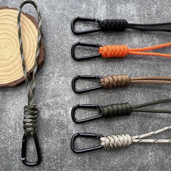 创意手工编织伞绳钥匙挂扣防丢绳DIY钥匙链登山背包扣金属挂钩