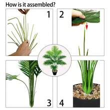 1/4 Stück 60-105cm tropische künstliche Dieffenbachia Kunstpflanzen, große künstliche Areca Palme, Kunststoff Paradiesvogelblume, große Palmblätter für Zuhause, Garten, Innenräume, Büro Dekoration (Topf nicht enthalten) Lange Stiele und große Blätter für luxuriöse Innen-/Außendekoration - perfekt für Hochzeit, Hotel, Garten, Hof, Fotografie
