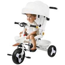 Children's Tricycle With Wraparound Seat, Can Sit Or Lie Down, Multifunctional Stroller, Spacious And Comfortable, Sunproof, 100 * 75 * 50 Cm - 白色 - 查看 2