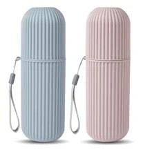 1 件便携式旅行漱口杯、牙刷和牙膏收纳盒、旅行露营牙刷杯、旅行洗面奶套装、旅行必需品、海滩和假日返校旅行收纳盒 - 彩色 - 查看 10