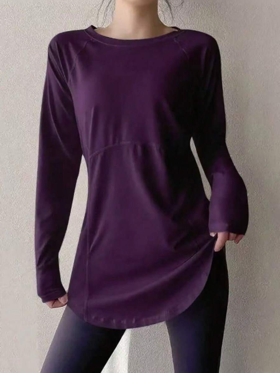 Women's Fitness Yoga Top, Quick-Dry Sports Shirt, Suitable For Running, Gym Workout, Stretchy Compression Base Layer Spring