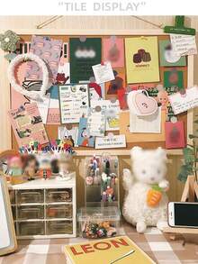 1 pieza Tablero de aviso multifuncional para oficina y hogar, de alta apariencia, decoración de pared de empresa, pared de fotos, tablero de corcho colgante de una o dos caras, estilo estudiantil para dormitorio (regalo aleatorio de chinchetas)