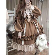 Adove Kawaii Lolita Dress For Women Long Sleeve Lolita Dresses For Teen Girls - 白色 - 查看 4