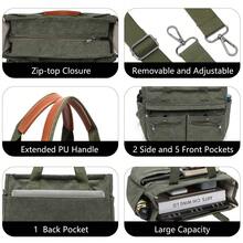 Corduroy Tote Bag Set (2PCS) For Women, Laptop Work Bags Crossbody Shoulder Hobo Messenger Handbag Purse Travel Gym Totes - 綠色 - 查看 4