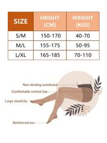 大码女士80D性感尼龙连裤袜，黑色，高弹力，性感修身，保暖舒适。适合10-25℃，时尚修身，适合春、秋、冬三季穿着。柔软顺滑，适合各种日常穿着，如度假、运动、休闲、商务等。舒适透气。