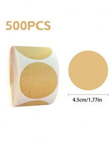 500 buc/rolă autocolante din hârtie kraft - autocolante pentru ambalare și etichetare pentru bijuterii, artizanat, organizare, borcane - etichete adezive rotunde goale pentru proprietarii de magazine și conserve, confecționarea de bijuterii, prezentarea și ambalarea bijuteriilor