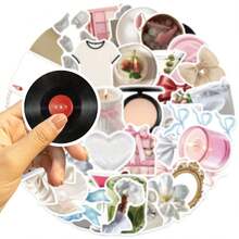 52张复古贴纸，Y2K贴纸，美学贴纸，可爱贴纸，艺术贴纸，防水贴纸，适用于滑板、行李箱、笔记本电脑、保险杠、派对用品 - 彩色 - 查看 6