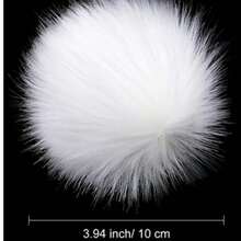 2 Stücke 10cm Kunstfell Bommel mit Gummischlaufe, DIY Accessoires für Mützen, Schlüsselanhänger, Schals, Handschuhe, Taschen - Verschiedenfarbig - Übersicht 7