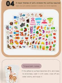 Reusable Sticker Books For Kids, 6 Sets Travel Removable Toddler Sticker Books For 3 4 5 Year Old Girls Boys Birthday Gifts Educational Learning Toys - Ocean & Zoo Animals