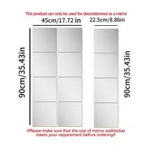 1 套现代简约亚克力墙贴装饰，尺寸多样，自粘，易于安装。#订购前请确保镜面墙贴的尺寸符合您的要求##