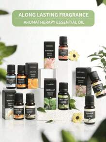 9pcs Aromatherapy Essential Oil Set, 8pcs Aromatherapy Essential Oil Gift Box, 6pcs/4pcs/1pc Aromatherapy Essential Oil, Aromatherapy Essential Oil Combo, 10ml Aromatherapy Essential Oil In Scents Like Rose, Lavender, Jasmine, Vanilla, Ocean, Suitable For Essential Oil Diffuser, Candles, Burners, Stones, Humidifiers, Car Diffusers, Home Fragrance Refills