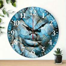 A Marble-Style Wall Clock With A Festive Atmosphere, Silent Wall Clock, Easy-To-Read Numbers, Suitable For Living Room, Garden, Kitchen, Bedroom, Office Wall Decoration, 10*10inch - Multicolor - View 2