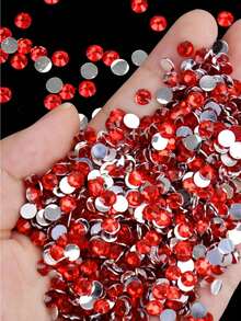 2000/800/400顆/包樹脂水鑽，2mm-6mm紅色平底水鑽，適用於DIY手工藝、美甲藝術、美甲裝飾、美甲用品、手機殼、鞋子、衣物、手工裝飾、美甲寶石、美甲藝術用品、美甲飾品 - 中國紅 - 查看 6