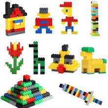 500-1000pcs Random DIY Creative Building Blocks Assorted Set, Classic Urban Building Blocks